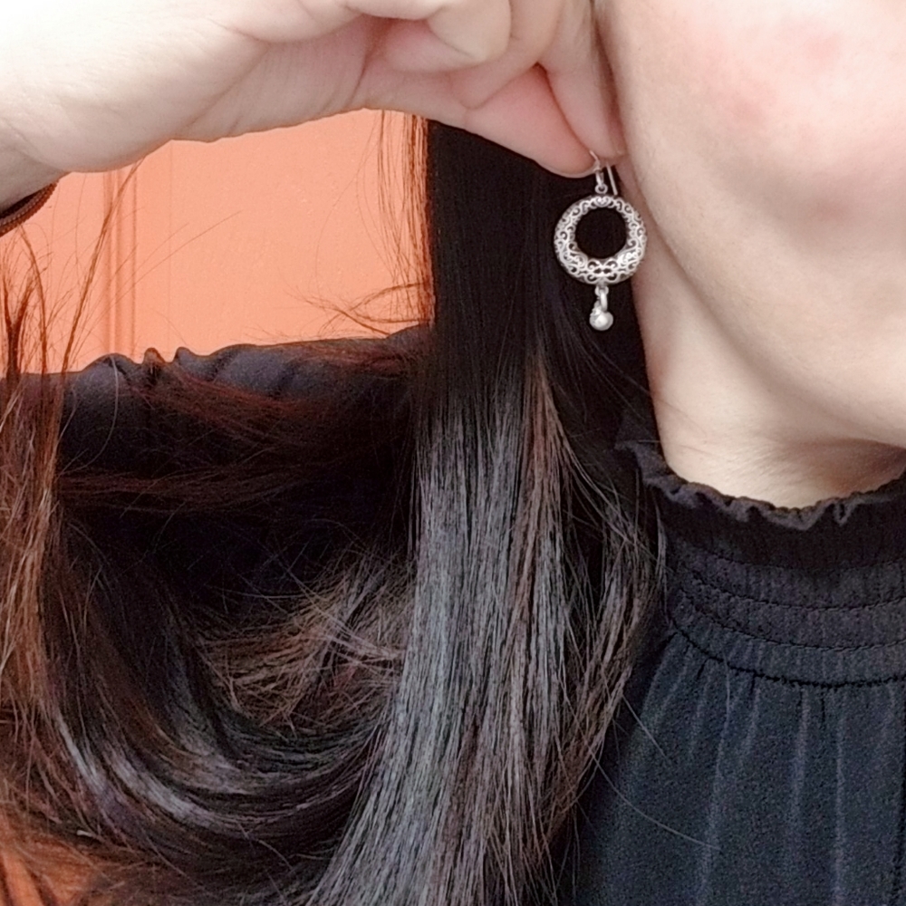Crafted Silver earrings. - Picture 7 of 7